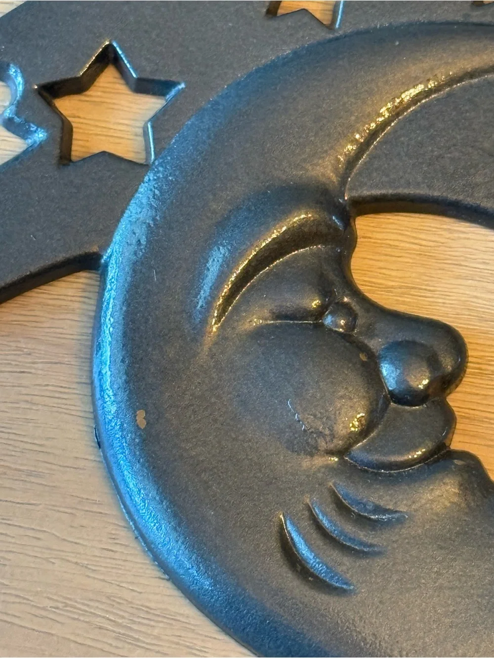 Vintage Moon Star Cast Metal Wall Candle Holder Home Decor “Party Lite”